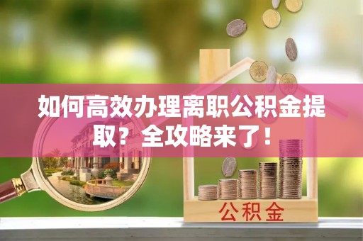陇县如何高效办理离职公积金提取？全攻略来了！